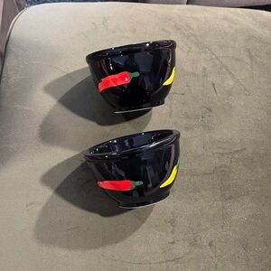 Spice Accent Black Ceramic Bowls